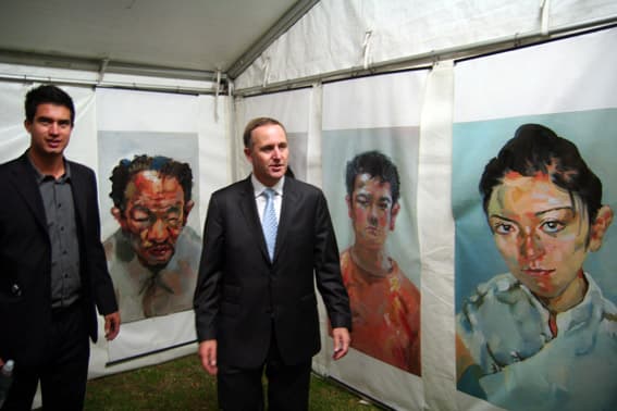 The Prime Minister of New Zealand visits the artist's site
